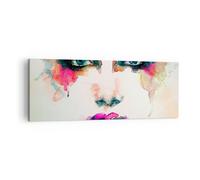 Cuadro Sobre Lienzo 140x50cm Cuadros Pared Mujer cara cosmética Wall Art Prints