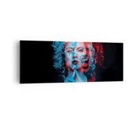 Cuadro Sobre Lienzo 140x50cm Cuadros Pared Negro Mujer Emociones Wall Art Prints