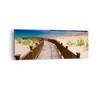 Cuadro Sobre Lienzo 140x50cm Cuadros Pared Océano playa arena orilla Wall Art