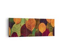 Cuadro Sobre Lienzo 140x50cm Cuadros Pared Otoño Hojas Gráficos Wall Art Prints