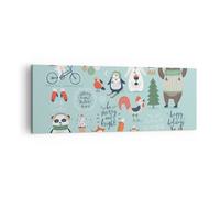Cuadro Sobre Lienzo 140x50cm Cuadros Pared Pascua animales dulce deseo Wall Art