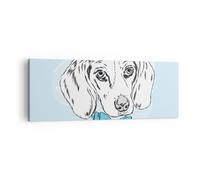 Cuadro Sobre Lienzo 140x50cm Cuadros Pared Perro labrador ojo retrato Wall Art