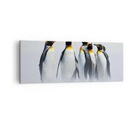 Cuadro Sobre Lienzo 140x50cm Cuadros Pared Pingüinos invierno nieve a pie Art