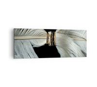 Cuadro Sobre Lienzo 140x50cm Cuadros Pared Pluma Romántico Matrimonio Wall Art