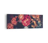 Cuadro Sobre Lienzo 140x50cm Cuadros Pared Ramo Flores Rosas Wall Art Prints