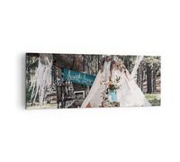 Cuadro Sobre Lienzo 140x50cm Cuadros Pared Recién casados Amor Paisajes Wall Art