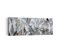 Cuadro Sobre Lienzo 140x50cm Cuadros Pared Selva Animales Tucanes Wall Art