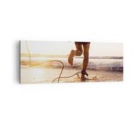 Cuadro Sobre Lienzo 140x50cm Cuadros Pared Surf Playa Alegría Wall Art Prints
