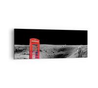 Cuadro Sobre Lienzo 140x50cm Cuadros Pared Teléfono londres luna astronauta Art