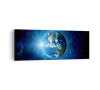 Cuadro Sobre Lienzo 140x50cm Cuadros Pared Tierra universo estrellas galaxia Art