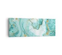 Cuadro sobre Lienzo 140x50cm Moderno Panorámico Abstracto Pastel - 2937 | Agua Abstracción Moderno Cuadro Decorativo Grande Arte mural Decoración del Hogar Salón Dormitorio Oficina Cuadros de Pared