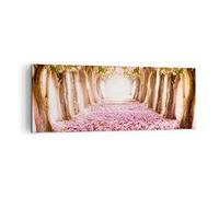 Cuadro sobre Lienzo 140x50cm Moderno Panorámico Botánica Paisajes - 2794 | Árbol Flores Cereza Cuadro Decorativo Grande Arte mural Decoración del Hogar Salón Dormitorio Cocina Oficina Cuadros de Pared