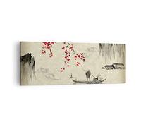 Lienzos decorativos Flor Cerezas Japón Cuadro Sobre Lienzo Moderno 140x50cm Cuadros Decoracion Salon Dormitorio Cocina Cuadros Pared Imágenes Grande XXL Wall Art Prints Decor Canvas AB140x50-5020