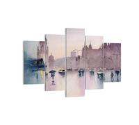 Cuadro Sobre Lienzo 150x100cm Cuadros Acuarela Ciudad Monumentos Históricos