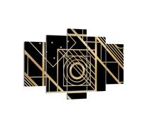 Cuadro Sobre Lienzo 150x100cm Cuadros Pared Abstracción Plaza Oro Wall Art