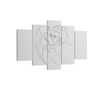 Cuadro Sobre Lienzo 150x100cm Cuadros Pared Beso Pareja Bosquejo Wall Art Prints
