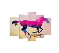 Cuadro Sobre Lienzo 150x100cm Cuadros Pared Caballo animales geometría diamante