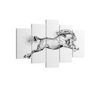 Cuadro Sobre Lienzo 150x100cm Cuadros Pared Caballo Dibujo Lápiz Wall Art Prints
