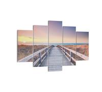 Cuadro Sobre Lienzo 150x100cm Cuadros Pared Camino Mar Puente Wall Art Prints