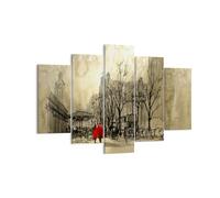 Cuadro Sobre Lienzo 150x100cm Cuadros Pared ciudad mujer amante Wall Art Prints