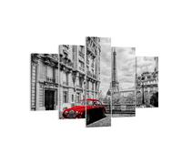Cuadro Sobre Lienzo 150x100cm Cuadros Pared Coche Eiffle calle edificio Wall Art