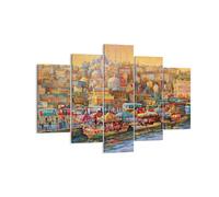 Cuadro Sobre Lienzo 150x100cm Cuadros Pared Colores Ciudad Turquía Wall Art