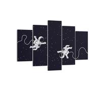 Cuadro Sobre Lienzo 150x100cm Cuadros Pared Dibujos animados astronautas cosmos