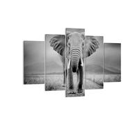 Cuadro Sobre Lienzo 150x100cm Cuadros Pared Elefante Salvaje Naturaleza Wall Art