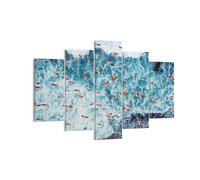 Cuadro Sobre Lienzo 150x100cm Cuadros Pared Flamencos Caribe Aves Wall Art