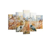 Cuadro Sobre Lienzo 150x100cm Cuadros Pared Grullas Aves Otoño Wall Art Prints
