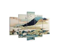 Cuadro Sobre Lienzo 150x100cm Cuadros Pared Japón Grullas Imagen Wall Art Prints