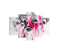 Cuadro Sobre Lienzo 150x100cm Cuadros Pared Las mujeres caras ojos ilustración
