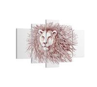 Cuadro Sobre Lienzo 150x100cm Cuadros Pared León rey fauna piel Wall Art Prints