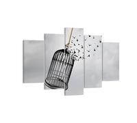 Cuadro Sobre Lienzo 150x100cm Cuadros Pared Libertad Jaula Aves Wall Art Prints