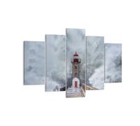 Cuadro Sobre Lienzo 150x100cm Cuadros Pared Linterna Mar Tormenta Wall Art