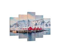 Cuadro Sobre Lienzo 150x100cm Cuadros Pared Lofoten Aldea Pesca Wall Art Prints