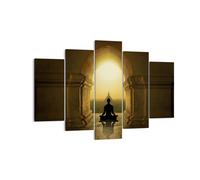 Cuadro Sobre Lienzo 150x100cm Cuadros Pared Meditación Templo Sombra Wall Art