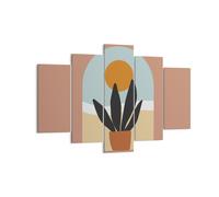 Cuadro Sobre Lienzo 150x100cm Cuadros Pared Minimalista Ventana Flor Wall Art