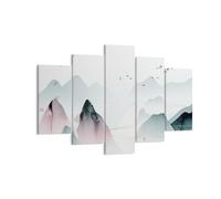 Cuadro Sobre Lienzo 150x100cm Cuadros Pared Montañas Aves Moderno Wall Art