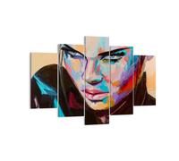 Cuadro Sobre Lienzo 150x100cm Cuadros Pared Mujer emociones cara multicolor Art