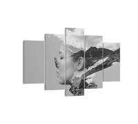 Cuadro Sobre Lienzo 150x100cm Cuadros Pared Mujer Moderno Blanco Y Negro Art
