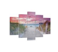 Cuadro Sobre Lienzo 150x100cm Cuadros Pared Playa Arena Aves Wall Art Prints