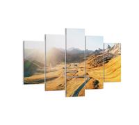 Cuadro Sobre Lienzo 150x100cm Cuadros Pared Sol Montañas Camino Wall Art Prints