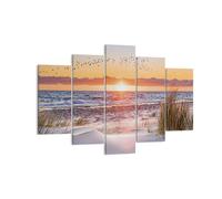 Cuadro Sobre Lienzo 150x100cm Cuadros Pared Sol Playa Aves Wall Art Prints Decor