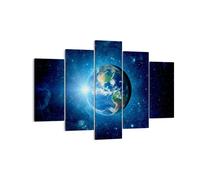 Cuadro Sobre Lienzo 150x100cm Cuadros Pared Tierra universo estrellas galaxia