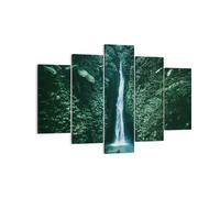 Cuadro Sobre Lienzo 150x100cm Cuadros Pared Trópicos Cascada Selva Wall Art