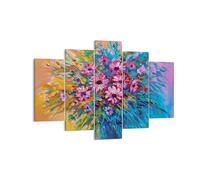 Cuadro Sobre Lienzo 150x100cm Cuadros Pared Un ramo Flores Aceite Wall Art
