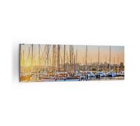 Cuadro Sobre Lienzo 160x50cm Cuadros catamarán yate ancla barco en el puerto