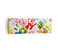 Cuadro Sobre Lienzo 160x50cm Cuadros Impresiones Manos composición multicolores