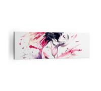 Cuadro Sobre Lienzo 160x50cm Cuadros Pared Abstracción cara emoción femenino Art